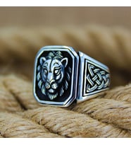 925 Ayar 3D Aslan Figürlü Gümüş Erkek Yüzüğü
