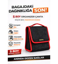 Oto Bagaj Organizer Bagaj Çantası S Boy Kaymaz Cırt Bantlı Velur Kompakt Düzenleyici
