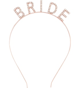 Rose Gold Bekarlığa Veda Kristal Taş Bride Tacı
