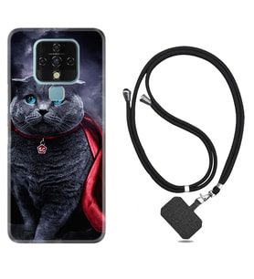 Tecno Camon 16 18P Pova Kılıf Boyun Askılı Silikon Super Cat 1666