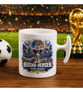 BK Gift Bosna-Hersek Taraftar Temalı Dünya Futbol Kupası Tasarımlı Hammer Kupa Bardak-3
