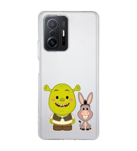 Xiaomi Mi 11T - 11T Pro Uyumlu Shrek ve Eşek Tasarımlı Şeffaf Telefon Kılıfı