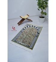 Ravza Desenli Lüks Kadife Seccade
