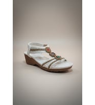 Guja 26y241-1 Kadın Taşlı Dolgu Topuklu Günlük Comfort Sandalet