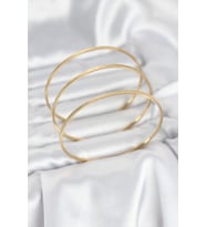 316L Çelik Gold Renk Simli Model Ajda 65 mm Kadın Bileklik TJ-BB8076