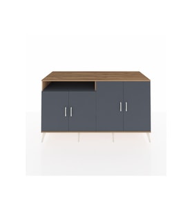 Kronos Konsol 4 Raflı 4 Kapaklı 176x59x99 Çam-Antrasit