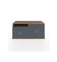Kronos Konsol 4 Raflı 4 Kapaklı 176x59x99 Çam-Antrasit