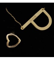 Kişiye Özel 925 Ayar Gümüş Şık Büyük Harf İsim Kolye (Gold)