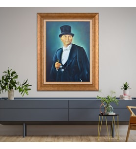 Altın Paspartulu Atatürk  Çerçeveli Tablo C908 (Gold)
