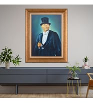 Altın Paspartulu Atatürk  Çerçeveli Tablo C908 (Gold)