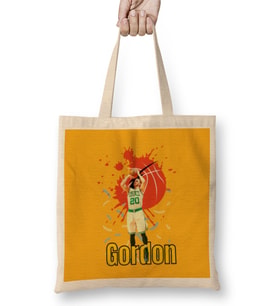 Gordon Hayward Vintage Art - Legend Basketball Gift Vintage Retro Style Bez Çanta Uzun Saplı