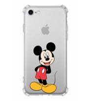 Apple iPhone 8 Uyumlu Köşe Korumalı Antişok  Kapak Mickey Mouse Tasarımlı Şeffaf  Kılıf
