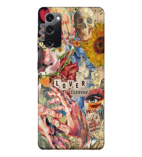 Samsung Galaxy S20 FE Uyumlu Aesthetic Vintage Kolaj Desenli Şeffaf Telefon Kılıfı
