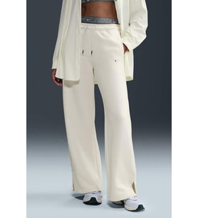 Nike Phoenix Fleece Swoosh Wide Leg Joggers With Boxer Detail Kadın Boxer Detaylı Eşofman Altı Krem