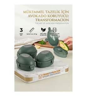 3 lü Avokado Saklama Kabı  Kilitli Taze Tutucu Koruyucu Kutu  Kararmaya Son 723085