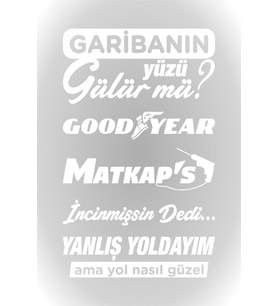 Oto Arka Cam Sticker Model 58 Beyaz 20*33 Cm