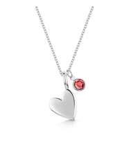 Renkli Taşlı Gümüş Kalp Kolye