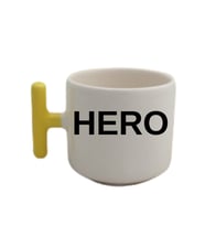 Hero Sarı T Kulp Tasarımlı Çay Kahve Latte Fincanı
