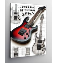 Kanvas Tablo Elektro Gitar Ve Çizim