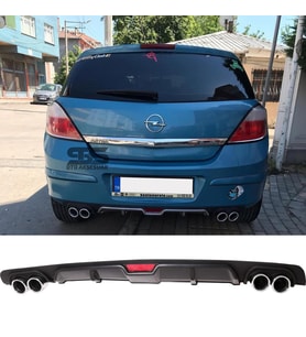 Opel Astra H Difüzör Arka Tampon Eki 4 Egzoz Çıkışlı Siyah