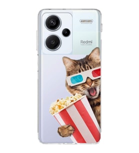 PrintiFy Xiaomi Redmi Note 13 Pro 4G ile Uyumlu Kedi 1 Kamera Korumalı Şeffaf Kılıf