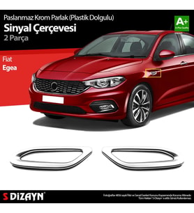 Fiat Egea Parlak Krom Sinyal Çerçevesi 2 Prç. ABS Plastik Dolgulu 2015 Üzeri