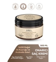 PXEL Onarıcı Saç Kremi 300 ML  Kuru ve Yıpranmış Saçlara Özel Yoğun Bakım  Shea Yağı, Biotin, Kafein ve Bitkisel Protein İçerikli Saç Kırığı Karşıtı