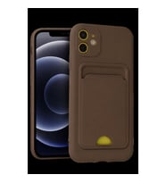 Apple İphone 11 Kılıf Kelvin Kartvizitli Silikon - Kahverengi