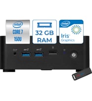 Msı Cubı Nuc Intel Core 7 150U 32GB Ddr5 512GB SSD Iris Xe Graphics Freedos Mini Bilgisayar 1M012BEUF09 + Zettausbbellek