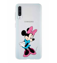Samsung Galaxy A50s  Kapak Minnie Mouse Tasarımlı Şeffaf Silikon Kılıf