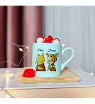 Winnie The Pooh & Tigger Tasarımlı Kişiye Özel Yeşil Türk Kahvesi Fincanı