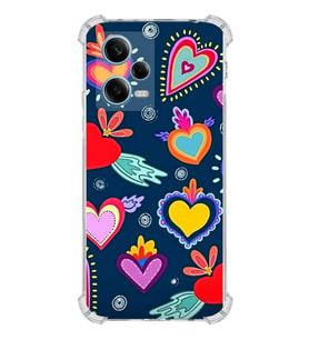PrintiFy Xiaomi Redmi Note 12 Pro 5G Retro Color 3 Baskılı Şeffaf Köşe Korumalı Antişok Kılıf
