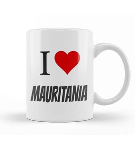 I love Mauritania Kupa Bardak Porselen