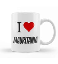 I love Mauritania Kupa Bardak Porselen