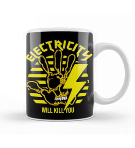 Electricity Will Kill You Dangers Kupa Bardak Porselen