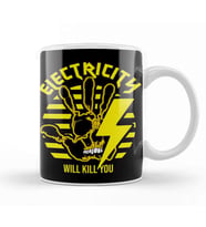 Electricity Will Kill You Dangers Kupa Bardak Porselen