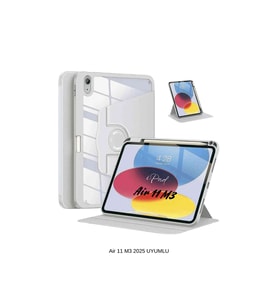 iPad Air 11 2025 M3 Çip Uyumlu 360° Dönebilen Yatay Dikey Standlı Fuchsia Pino Tablet Kılıfı