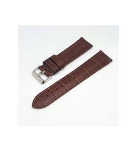 20mm Marka Kahve Croco Hakiki Deri Saat Kordonu