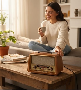 RT-680 Sevdiklerinize Özel Hediye Gerçek Ahşap Nostaljik Radyo Bluetooth Hoparlör Müzik Kutusu