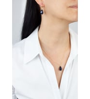 Kristal Uçlu Gold Kolye Küpe Set