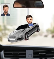 Kişiye Özel Fotoğraflı Mercedes Tasarımlı Karikatür Araba Dikiz Ayna Süsü