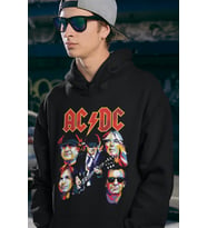 AC DC Rock Metal Baskılı Unisex Oversize Müzik Grubu Hoodie