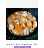 Sertifikalı Tamburlanmış Gerçek Portakal Kalsit Taşı Kütle (Çok Renkli)