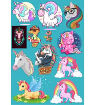 Uncorn Sticker Set-1 12 Parça Telefon, Tablet, Defter, Laptop Sticker