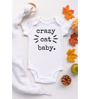 Unisex Bebek Beyaz Crazy Cat Baby Çıtçıtlı Body