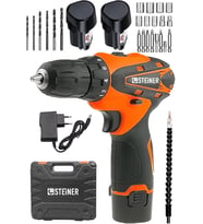 Steiner Alman Titan 36 V Sjs Çift Metal Şanzuman Çift Akülü Şarjlı Vidalama Matkap + 24 Parça Set -