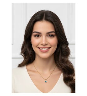 Nazar Boncuklu Dorica Zincir 14 Ayar