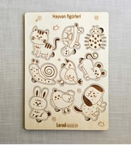 LeradLazerArt  Lazer kesim eğitici çocuk hayvanları bulmaca .Yapboz Seti Hediye Hobi. Çocok Puzzle