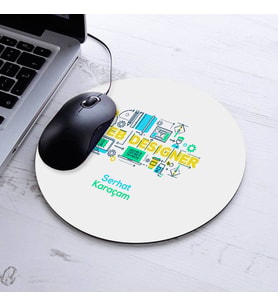 Kişiye Özel Web Designer Temalı Yuvarlak Mousepad