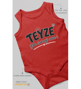 Teyze ve Yan Sanayi Anne Yazılı Sıfır Kol Bebek Zıbını %100 Pamuk